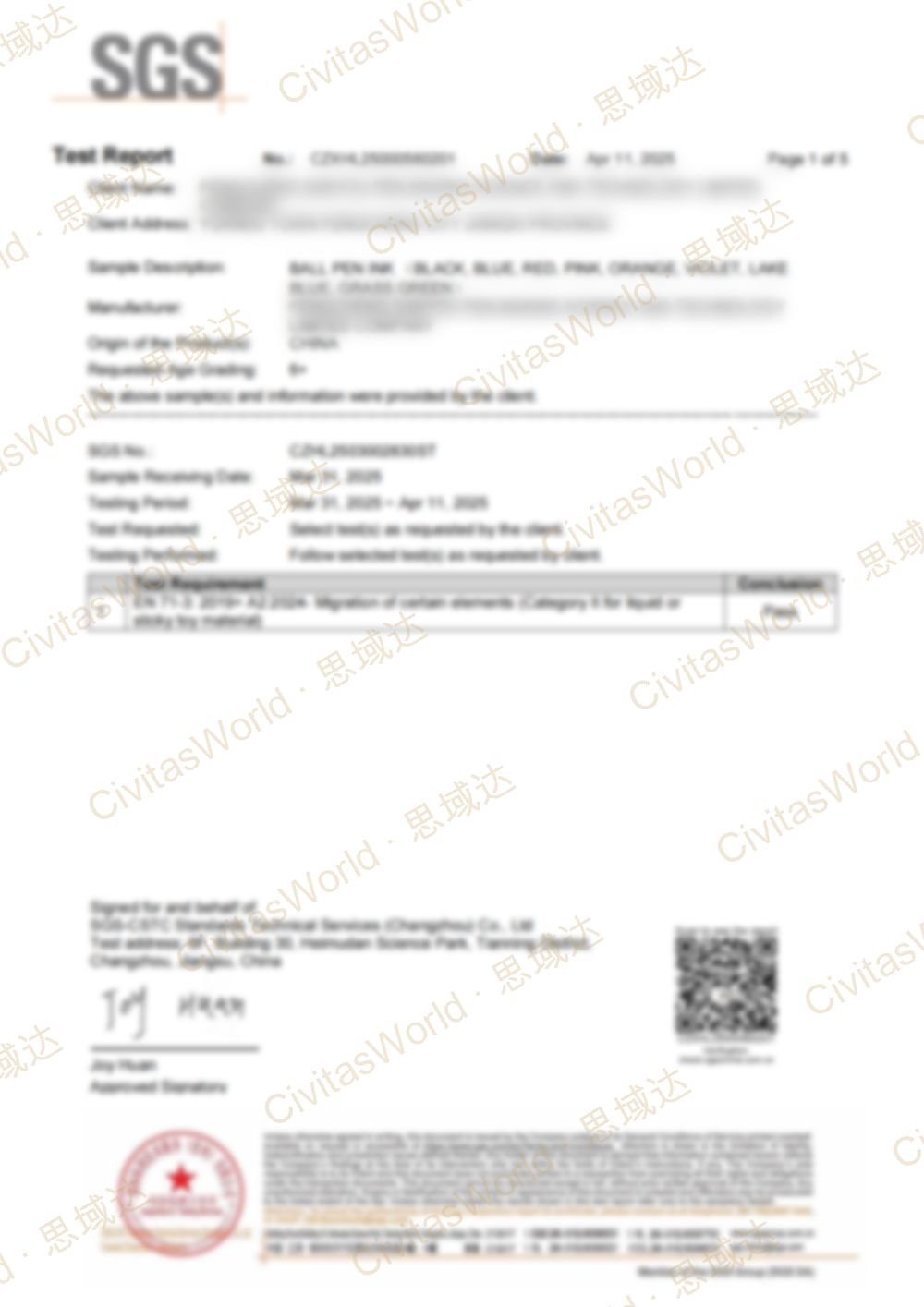 SGS Test Report